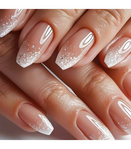 NA036 - Silver Glitter Glam Nails NA036 - Silver Glitter Glam Nails